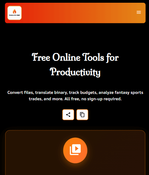 Tools on Fire website screenshot